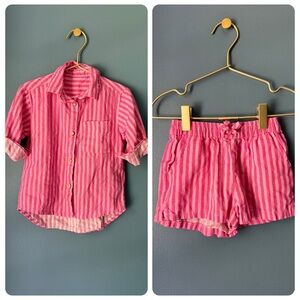 Jessica Simpson‎ Matching Pink Striped Shirt and Shorts Set